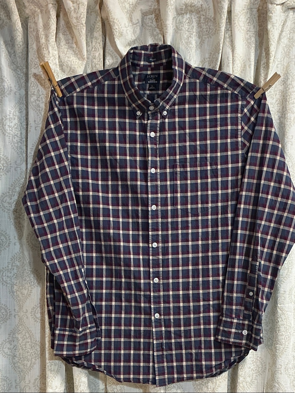 J. CREW Men's Navy Plaid Button-Down Shirt